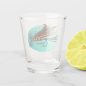 Vis aan (vlieg) shot glas (Achterkant)