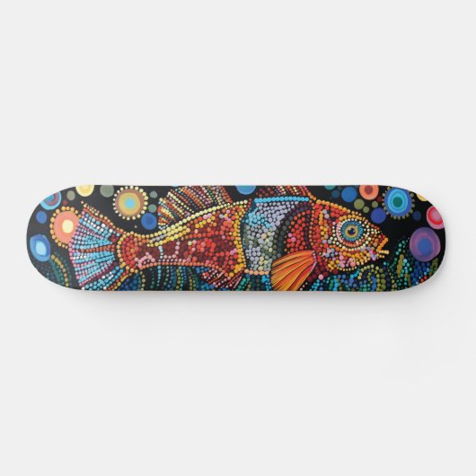 Vis - Aboriginal stijl - Skateboard Deck (Horizontaal)