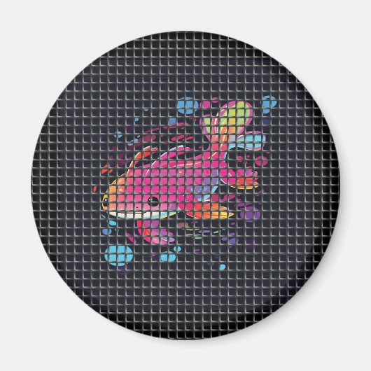 Vis achter net illustratie magneet (Voorkant)