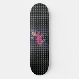 Vis achter net illustratie persoonlijk skateboard
