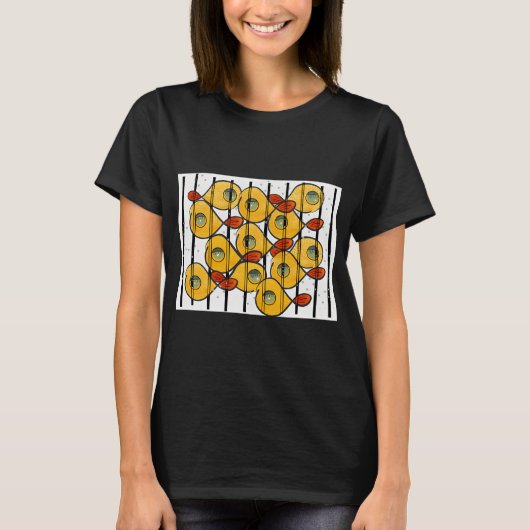 Vis achter tralies t-shirt (Voorkant)
