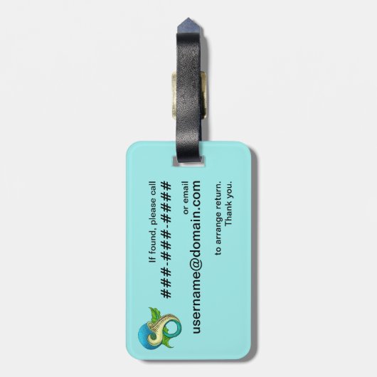 Vis Acrylhoudend Bagagelabel (Achterkant verticaal)