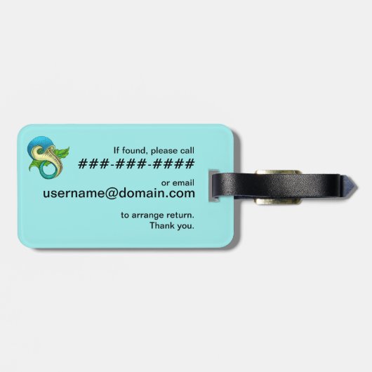 Vis Acrylhoudend Bagagelabel (Achterkant horizontaal)