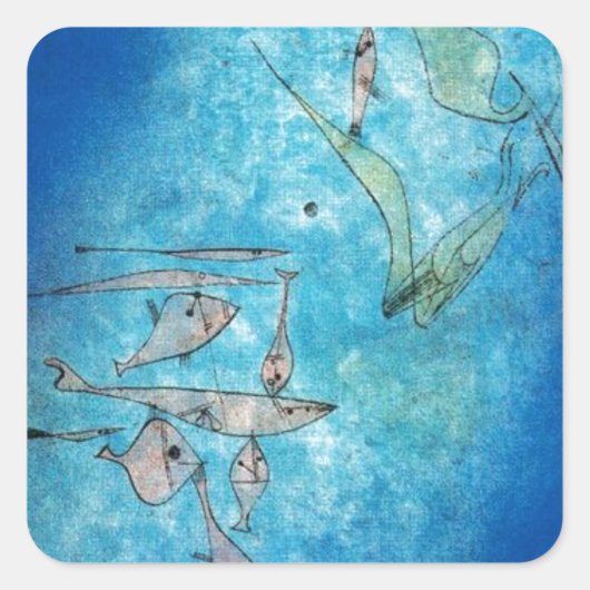 Vis Afbeelding van Paul Klee Vierkante Sticker (Voorkant)