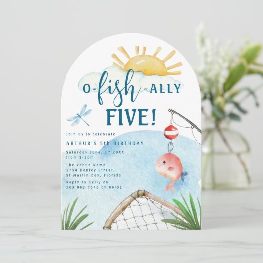 Vis Ally Five! | Vijfde verjaardag Kaart (Staand voorkant)