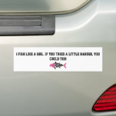 Vis als een meisje-Bumpersticker Bumpersticker (Op auto)