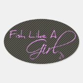 Vis als een meisje ovale sticker (Voorkant)