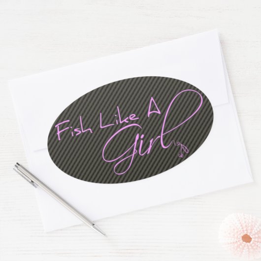 Vis als een meisje ovale sticker (Envelop)