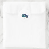 Vis Angry Fish met Rod Ronde Sticker (Tas)