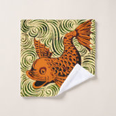 Vis Antiek Tegel Oude kunst Bad Handdoek (Wasdoekje)