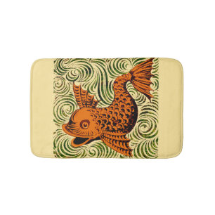 Vis Antiek Tegel Oude kunst Badmat