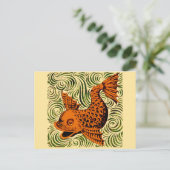 Vis Antiek Tegel Oude kunst Briefkaart (Staand voorkant)