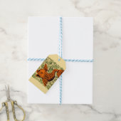 Vis Antiek Tegel Oude kunst Cadeaulabel (Met Touw)