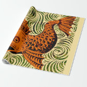 Vis Antiek Tegel Oude kunst Cadeaupapier (Uitgerold)