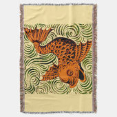 Vis Antiek Tegel Oude kunst Deken (Voorkant Verticaal)