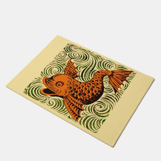 Vis Antiek Tegel Oude kunst Deurmat (Schuin)