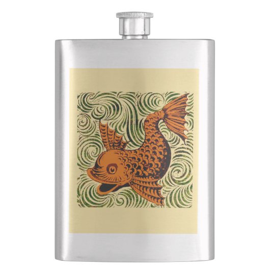 Vis Antiek Tegel Oude kunst Flacon (Voorkant)