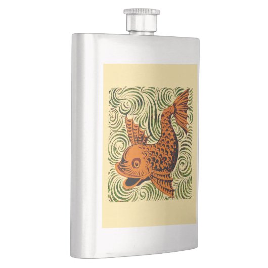 Vis Antiek Tegel Oude kunst Flacon (Rechts)