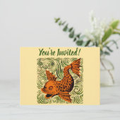 Vis Antiek Tegel Oude kunst Kaart (Staand voorkant)