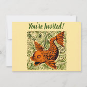 Vis Antiek Tegel Oude kunst Kaart (Voorkant)