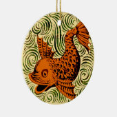 Vis Antiek Tegel Oude kunst Keramisch Ornament (Rechts)