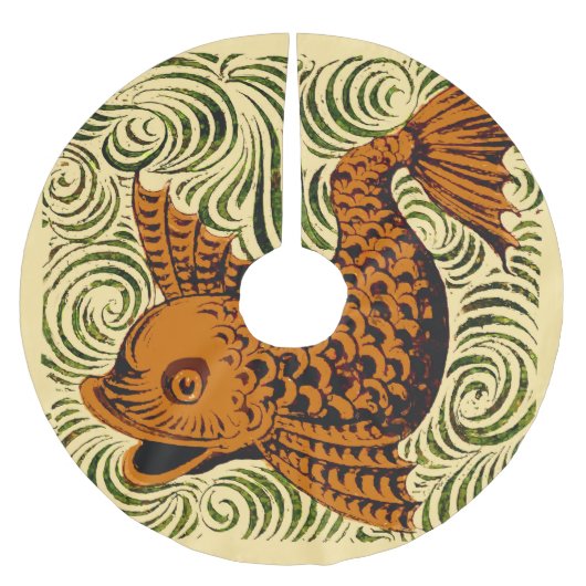 Vis Antiek Tegel Oude kunst Kerstboom Rok (Voorkant)