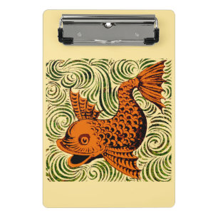 Vis Antiek Tegel Oude kunst Mini Klembord