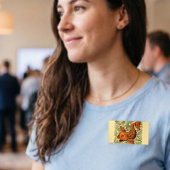 Vis Antiek Tegel Oude kunst Naambadge