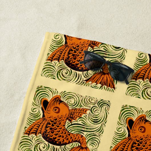 Vis Antiek Tegel Oude kunst Strandlaken (In situ)