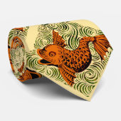 Vis Antiek Tegel Oude kunst Stropdas (Opgerold)