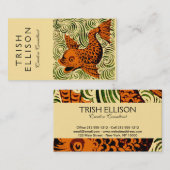 Vis Antiek Tegel Oude kunst Visitekaartje (Voorkant / Achterkant)