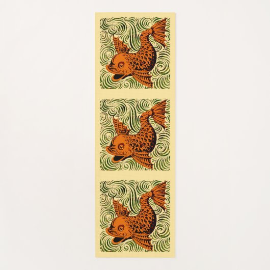 Vis Antiek Tegel Oude kunst Yogamat (Voorkant)