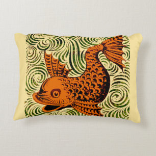 Vis Antieke Tegel Oude kunst oude de morgan kunst Accent Kussen