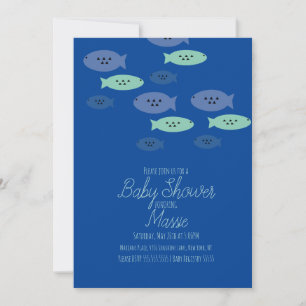 Vis Aquarium Blauwe Baby Shower Kaart