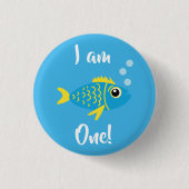 Vis Aquarium-Kind 1e verjaardag Button Pin (Voorkant)