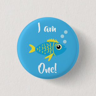 Vis Aquarium-Kind 1e verjaardag Button Pin