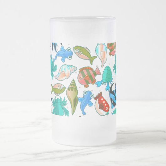 Vis Aquarium Vis Patroon Matglas Bierpul (Center)