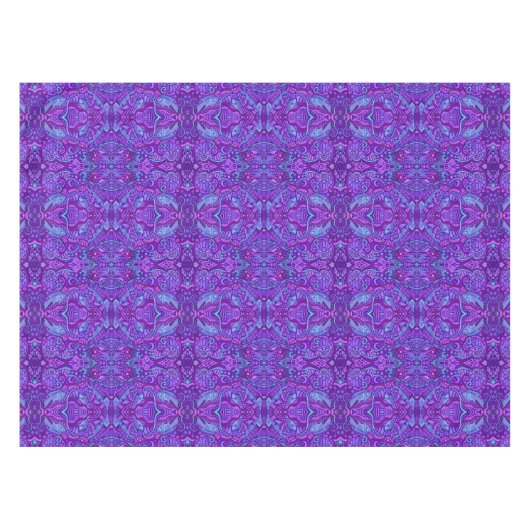 Vis Arabesque Onderwater Bohemian Pattern Paars Tafelkleed (Voorkant (Horizontaal))