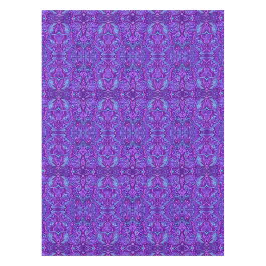 Vis Arabesque Onderwater Bohemian Pattern Paars Tafelkleed (Voorkant)