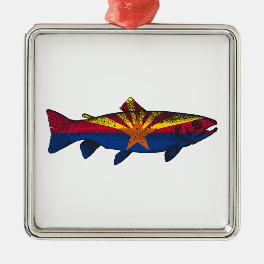 Vis Arizona Vlag Forel Metalen Ornament (Voorkant)
