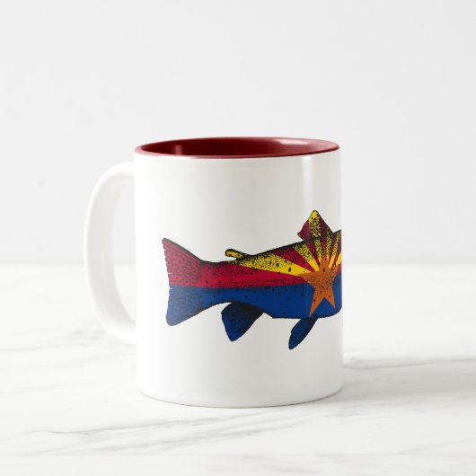 Vis Arizona Vlag Forel Tweekleurige Koffiemok (Voorkant links)