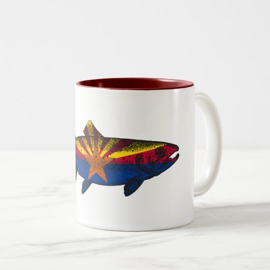 Vis Arizona Vlag Forel Tweekleurige Koffiemok (Voorkant rechts)
