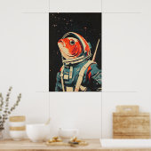 Vis Astronaut Poster, Vis Retro Print, Vis Poster (Keuken)
