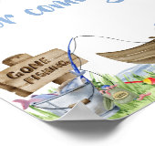 Vis Baby shower Bedankt voor uw komst Poster (Hoek)