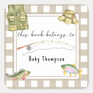 Vis Baby Shower - dit boek is van Vierkante Sticker