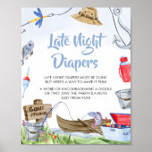 Vis Baby shower Late Night Luiers Poster (Voorkant)