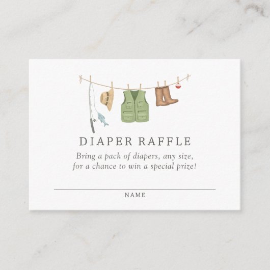 Vis Baby shower Luier Raffle Ticket Informatiekaartje (Voorkant)