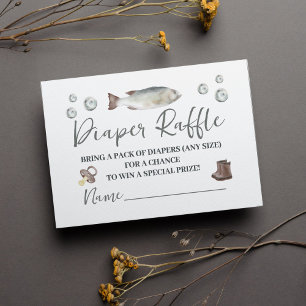 Vis baby shower Reel opgewonden luier Raffle Informatiekaartje