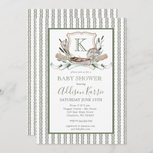 Vis Baby shower uitnodiging (Voorkant / Achterkant)