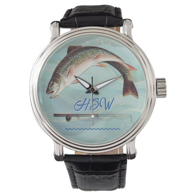 Vis Beekforel Monogram Horloge (Voorkant)